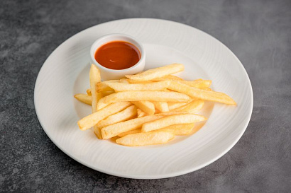 French fries with ketchup